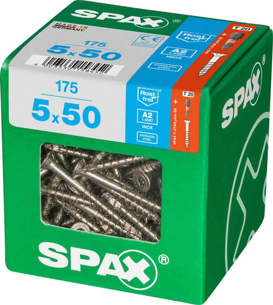 TRESKRUE SPAX RUSTFRI TFT 5X50MM 175STK