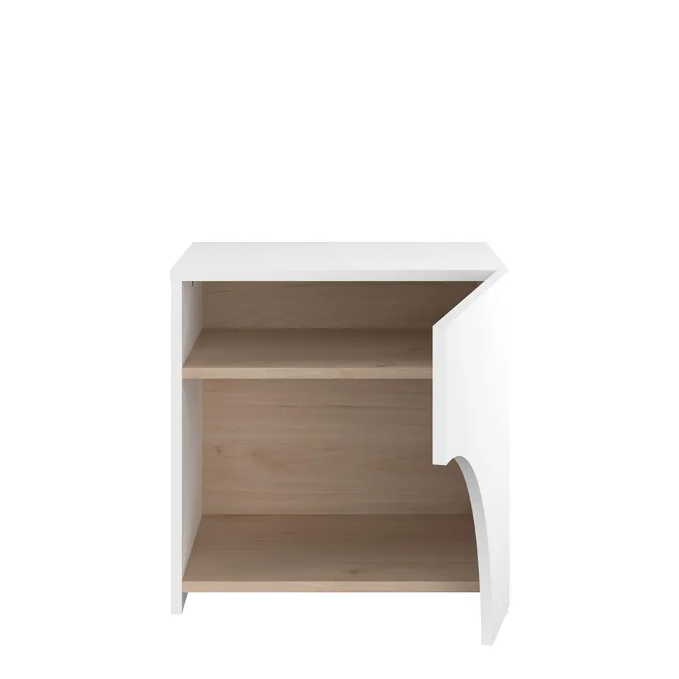 Nachtkastje Milou - wit/eiken