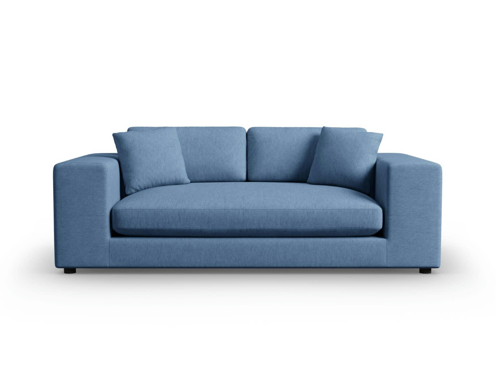 TENDANCE - Canapé 3 places en Tissu Structurel Bleu Foncé