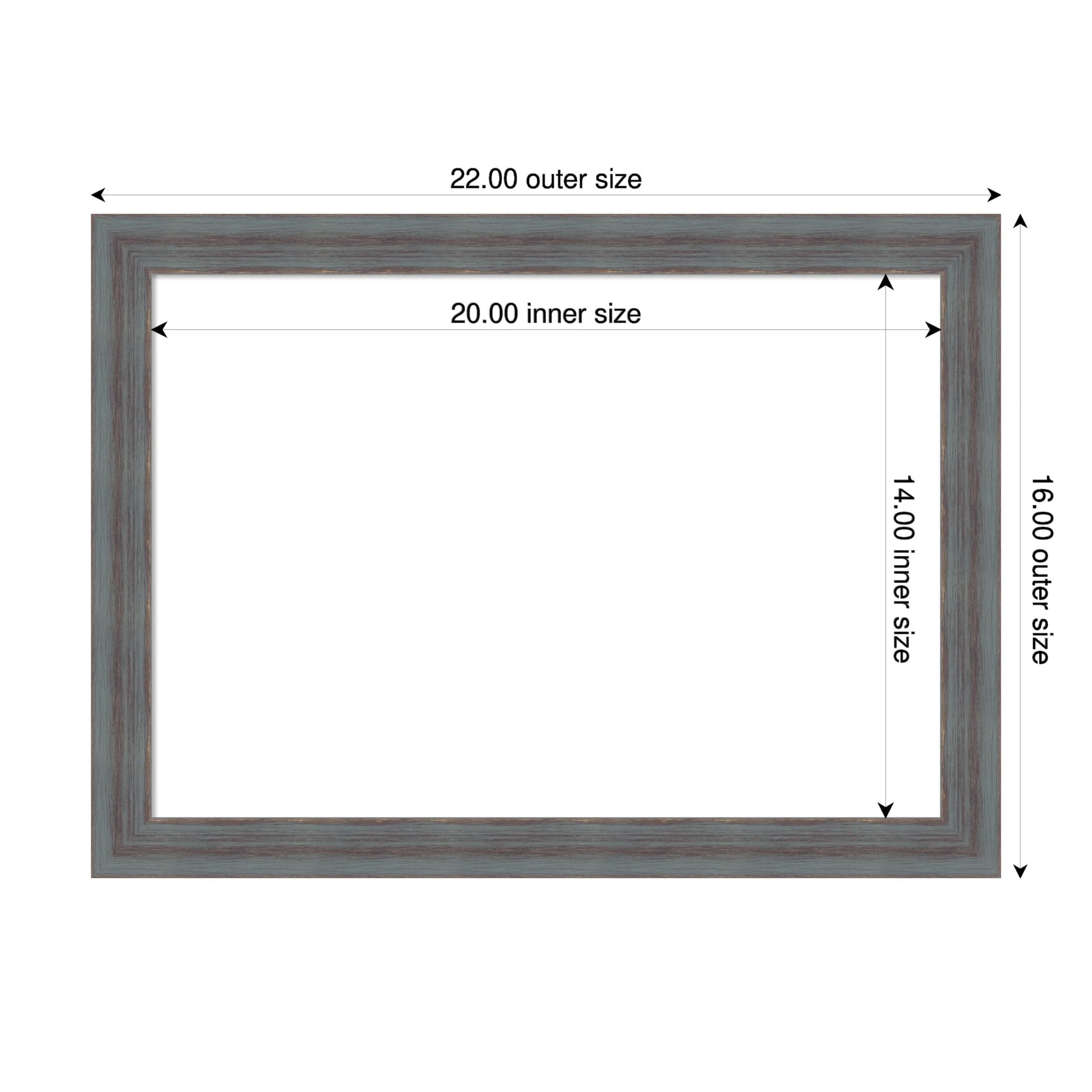 Amanti Art Dixie Blue Grey Rustic Framed Dry Erase Magnetic Board