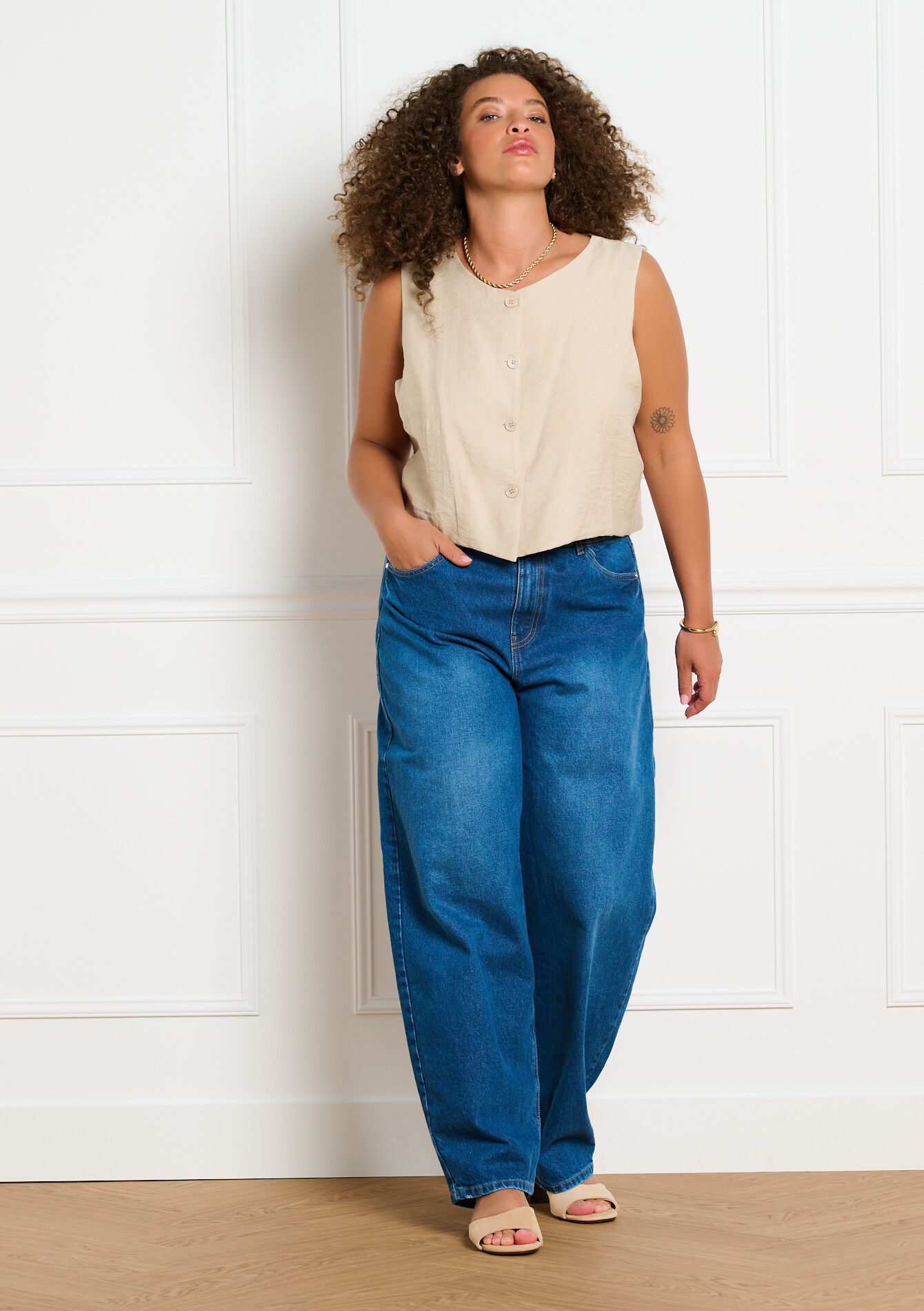 Hoge taille wide-leg jeans