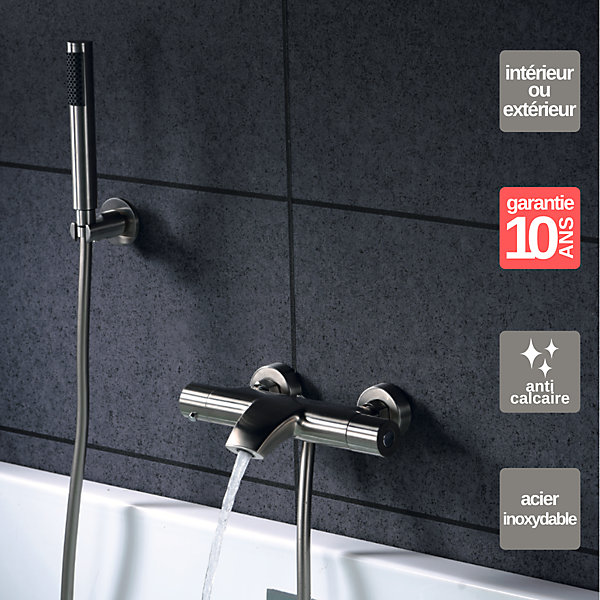 Mitigeur de Baignoire en Acier Inoxydable Intérieur / Extérieur IMEX MOSCU BDK034-4