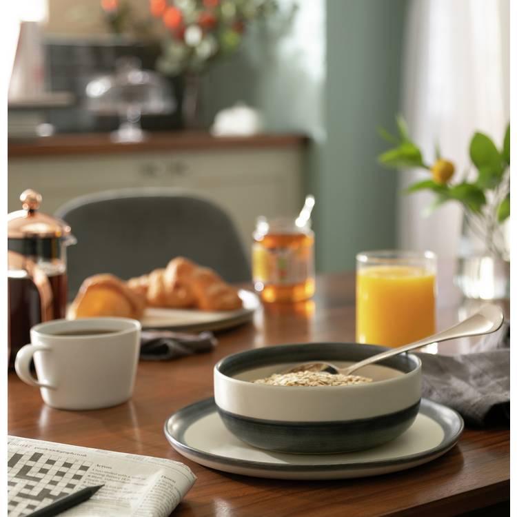 Habitat Stripe 12 Piece Stoneware Dinner Set - Multicoloured