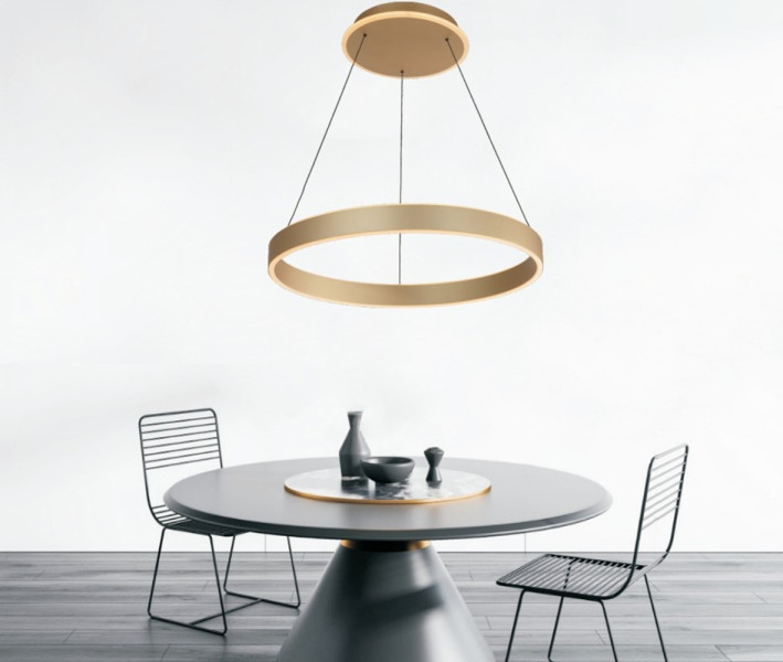 Lampa wisząca Marling pojedyncza złota matowa