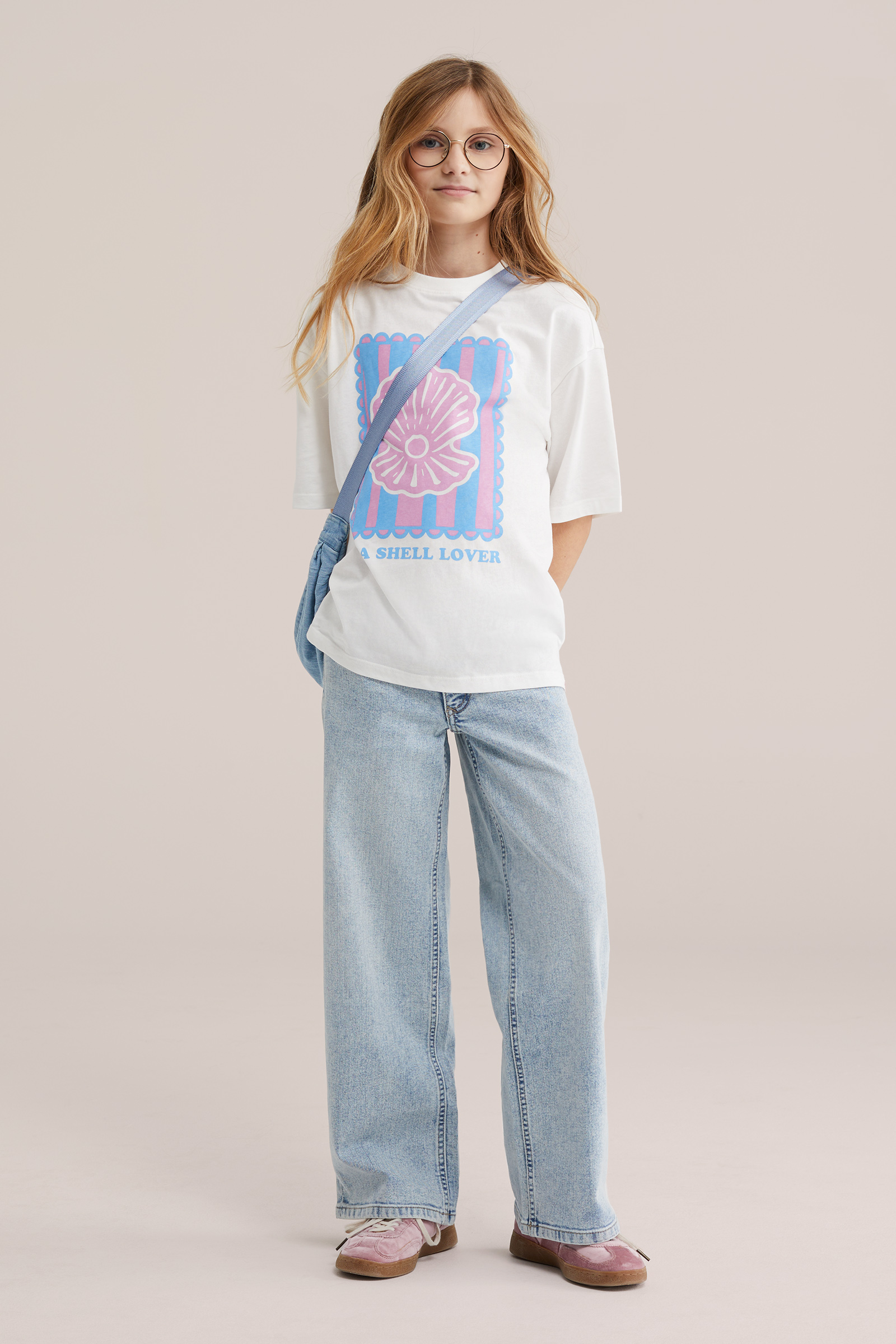 Meisjes oversized T-shirt met print