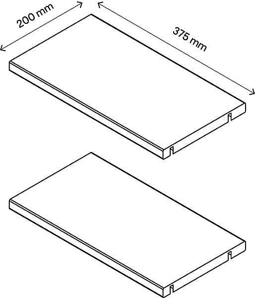 2 tablettes blanches GoodHome Atomia L. 33,9 x P. 18,2 cm