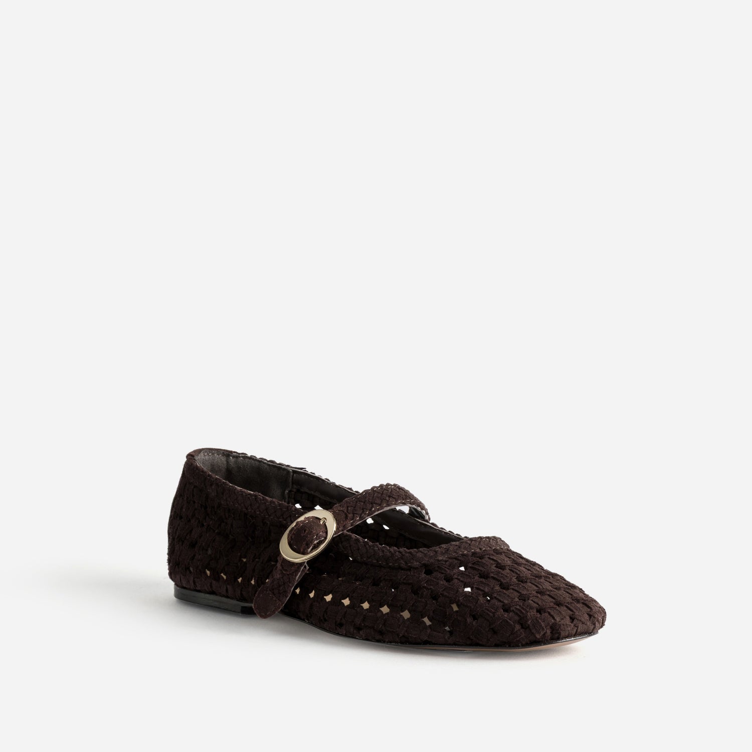 Babies marron cuir velours ajouré