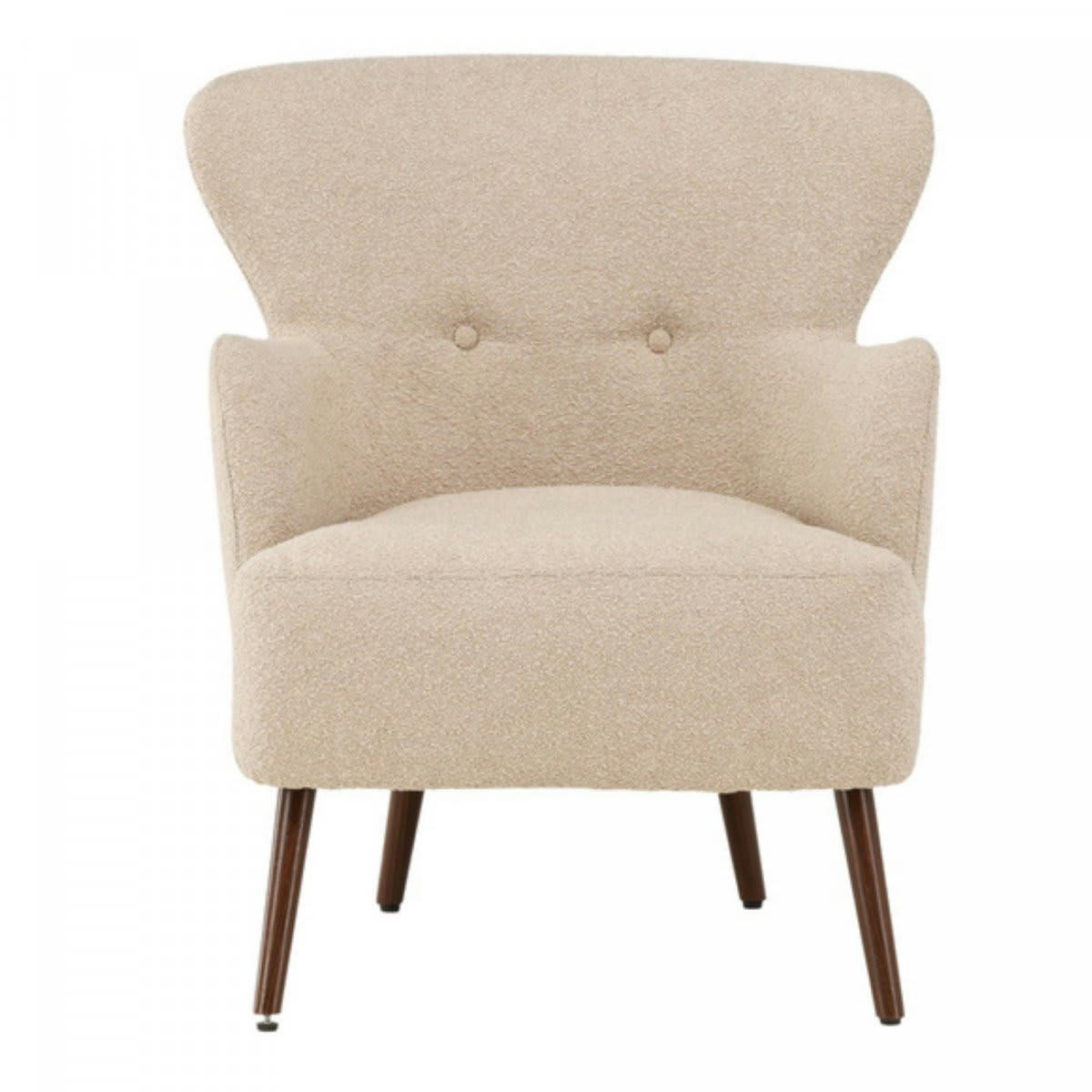 LUCIEN - Fauteuil moderne en tissu bouclé beige