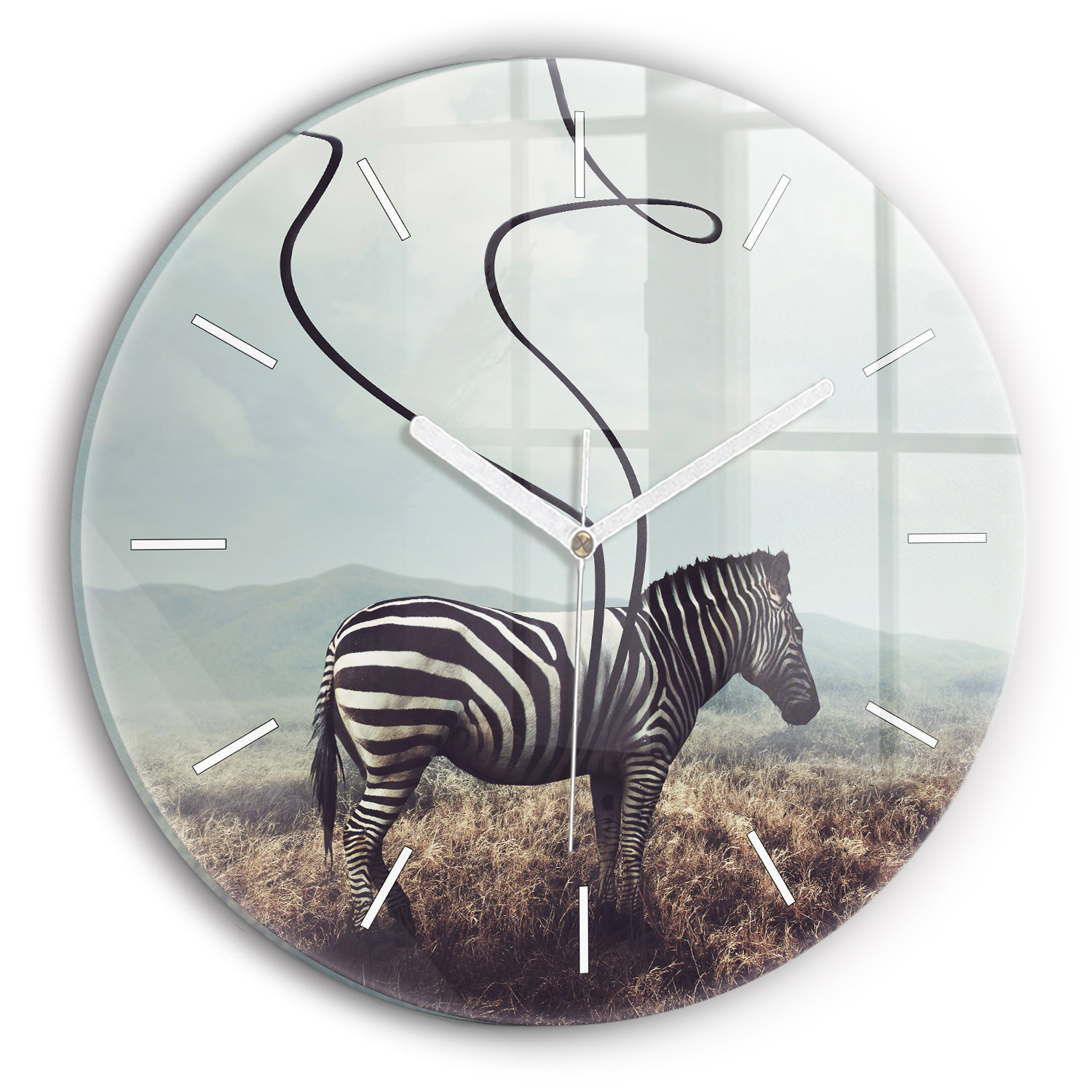 Cichy Zegar Dekoracyjny Zebra – Abstrakcja fi30
