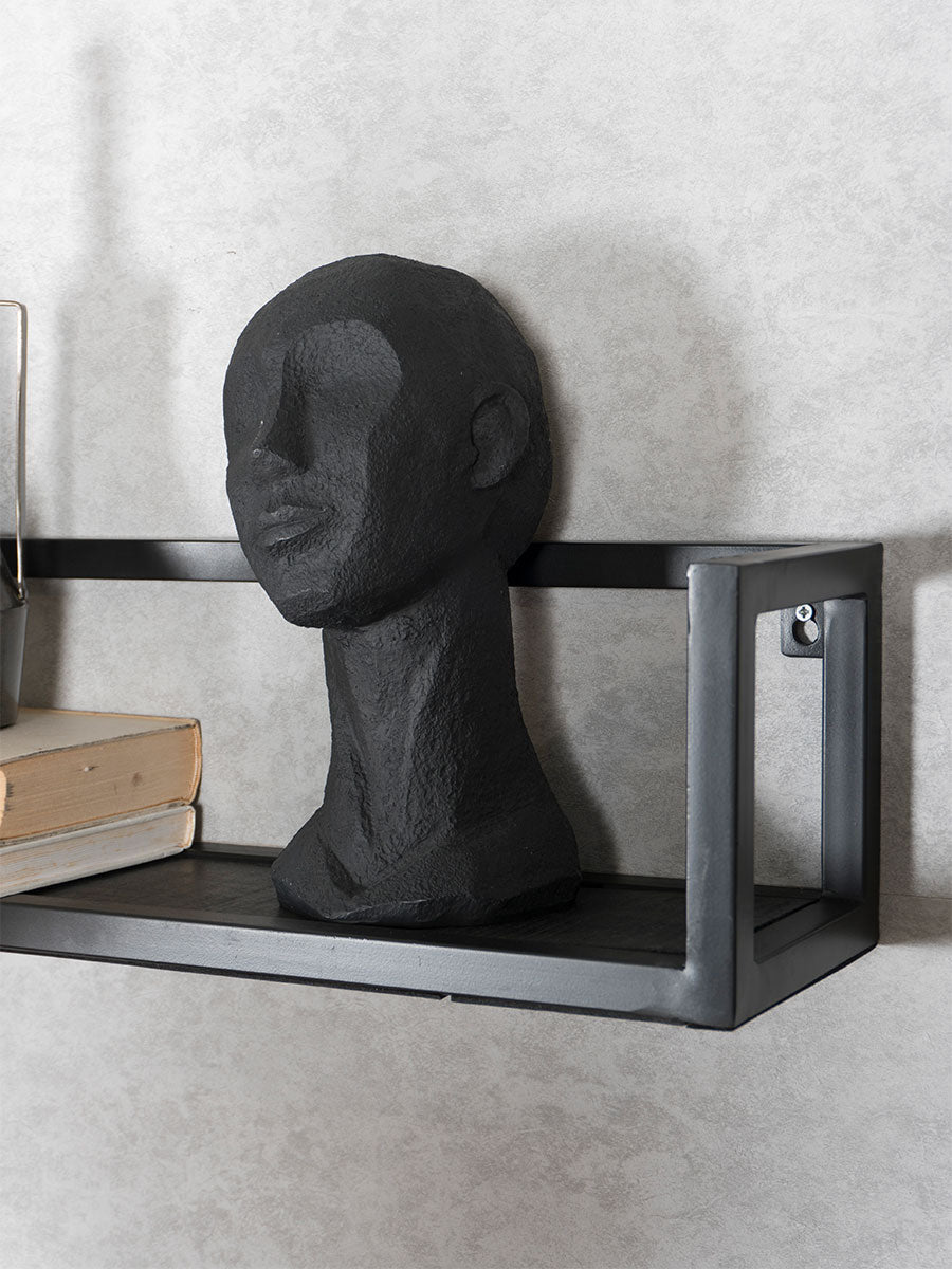 Home67 - Wandplank Vintage Zwart Mangohout 60 cm