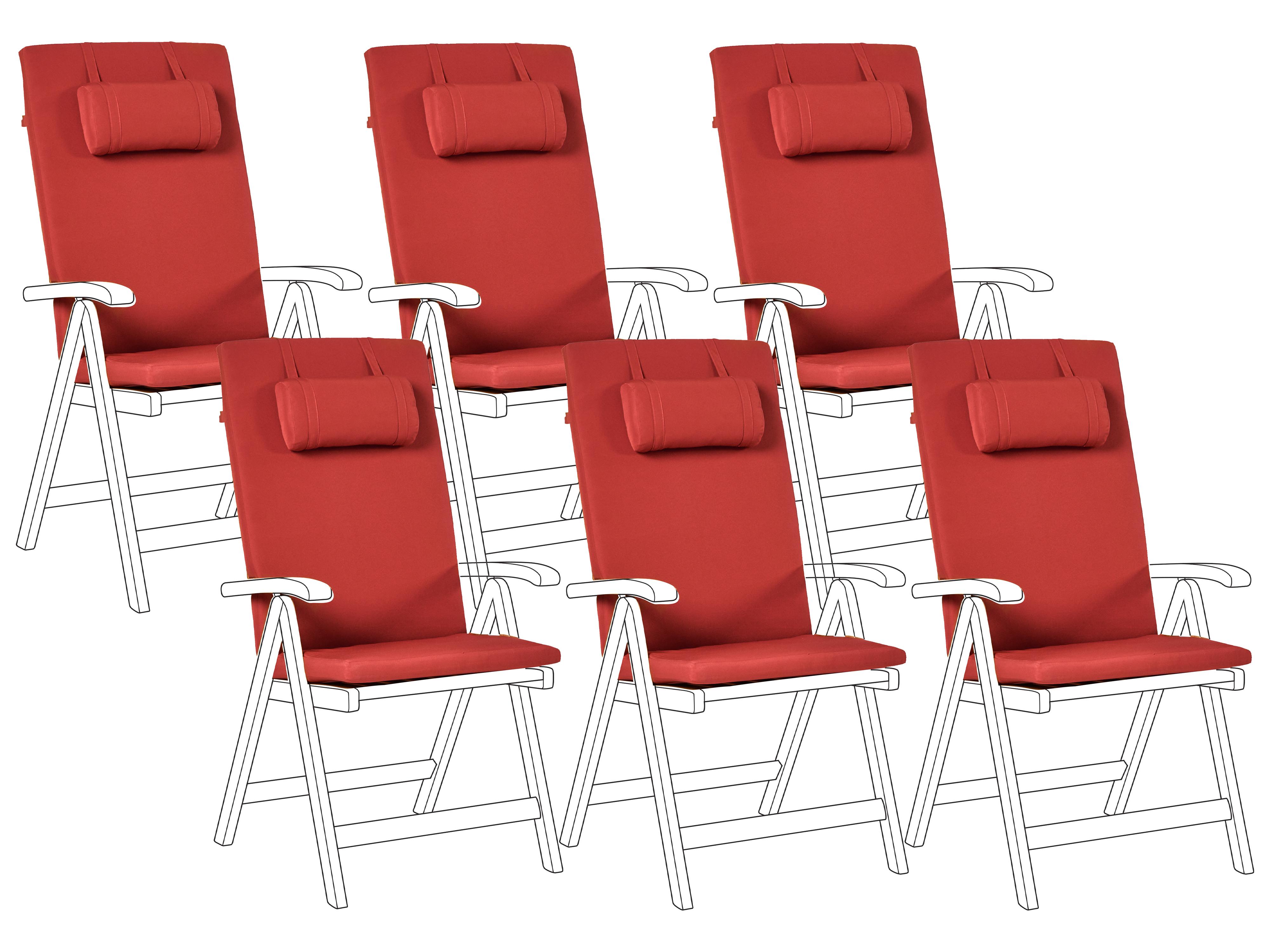 Set of 2 Back/Seat Cushions JAVA/AMANTEA PREMIUM 50 x 71 cm Red