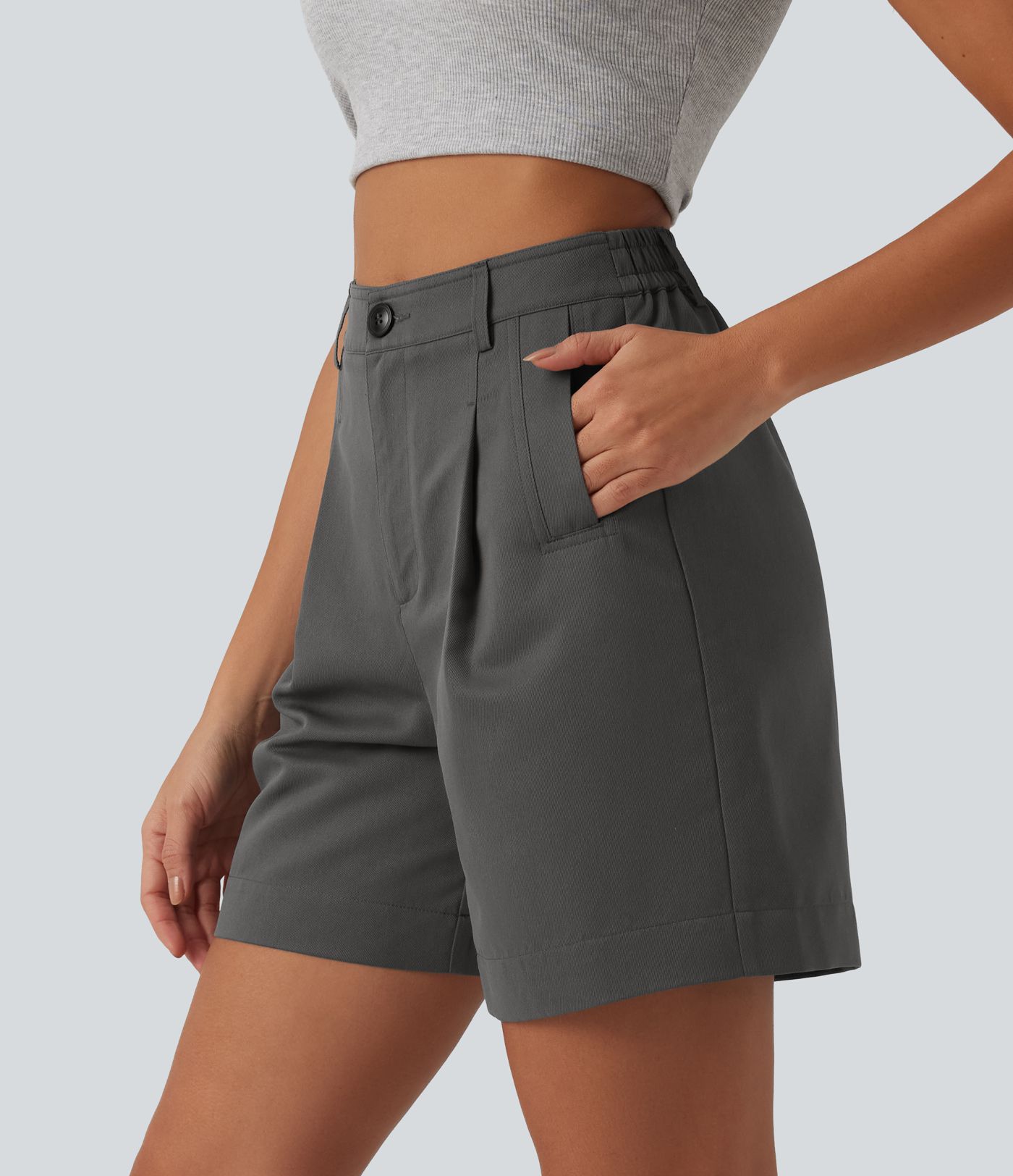 Short casual ample taille haute avec poches