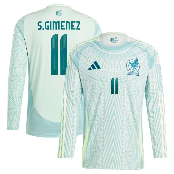 Santiago Giménez Mexico National Team adidas 2024 Away Replica Player Long Sleeve Jersey - Green