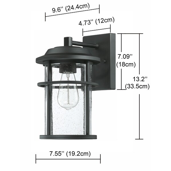 Chloe Transitional 1-light Black Outdoor Wall Lantern