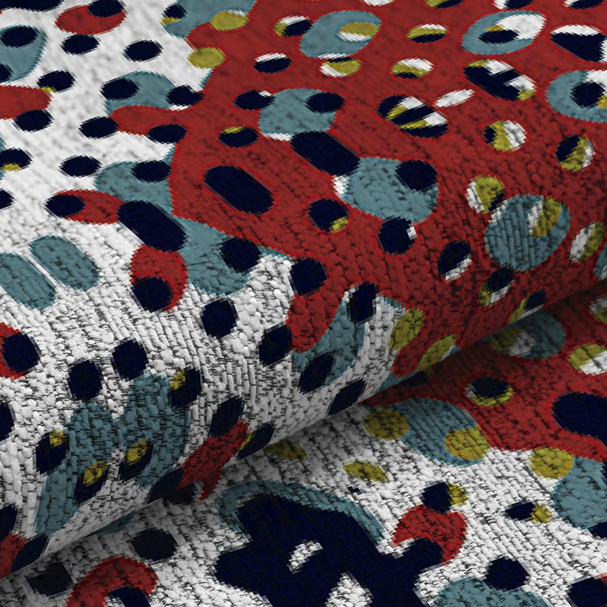 WAX - Tapis décoratif en coton en impression digital multicolore 120x170