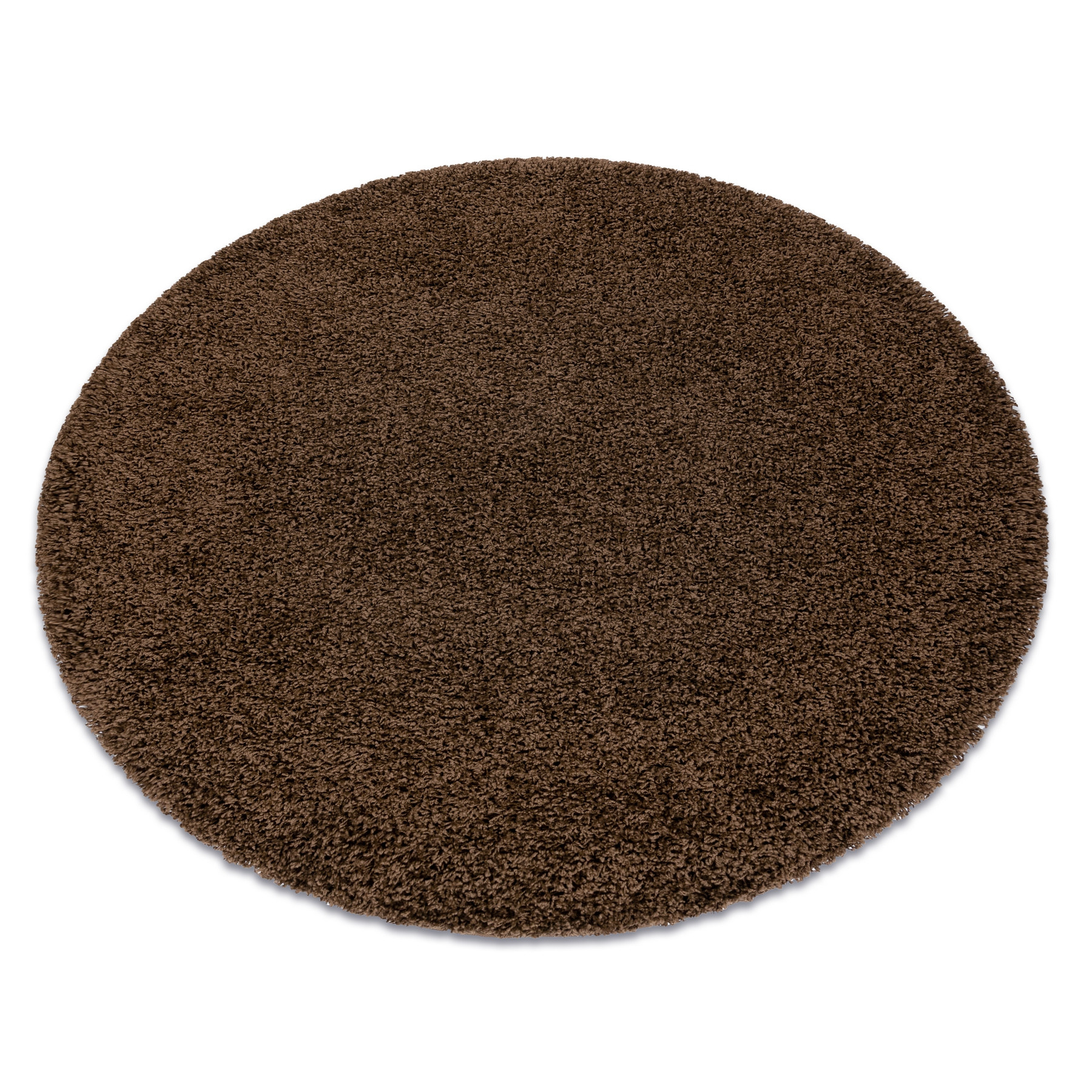Dywan SOFFI shaggy 5cm brązowy koło 80 cm