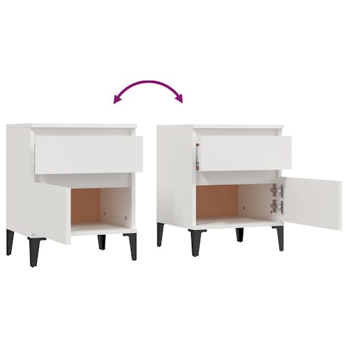 NNEVL Bedside Cabinet White 40x35x50 cm