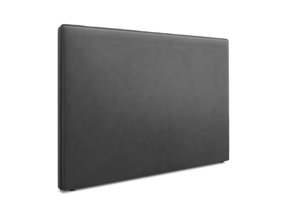 PROVENCE - Tête de lit en velours gris foncé 120x200x10