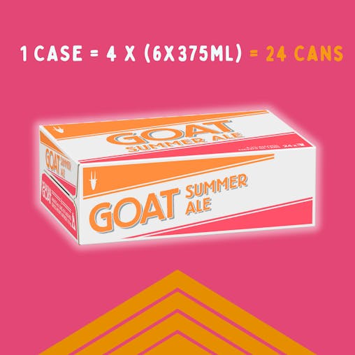 Mountain Goat Summer Ale, Crisp & Super Dry Craft Beer, Refreshing Ale, 4.7% ABV, 375mL (Case of 24 Cans)