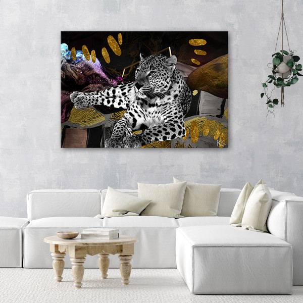 Feeby Obraz na płótnie, Lampart abstrakcja kolorowa 60x40