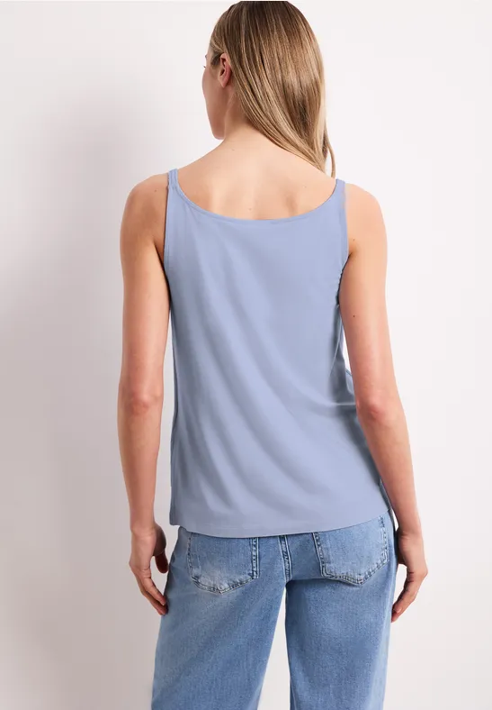 Top mit V-Neck und Strukturmix