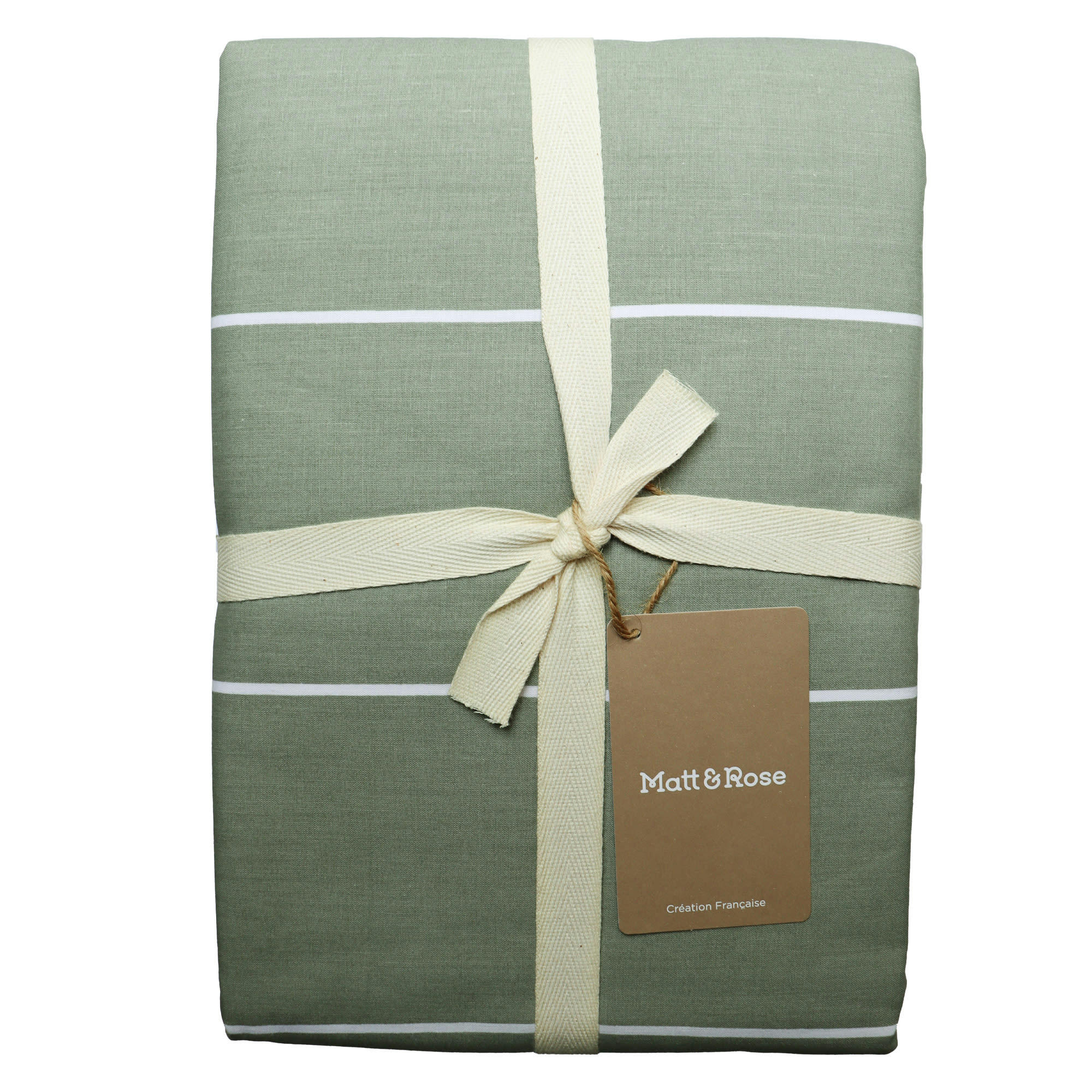 LICHEN STRIPES - Parure de lit imprimée en coton Lichen 240x220+2x65x65cm