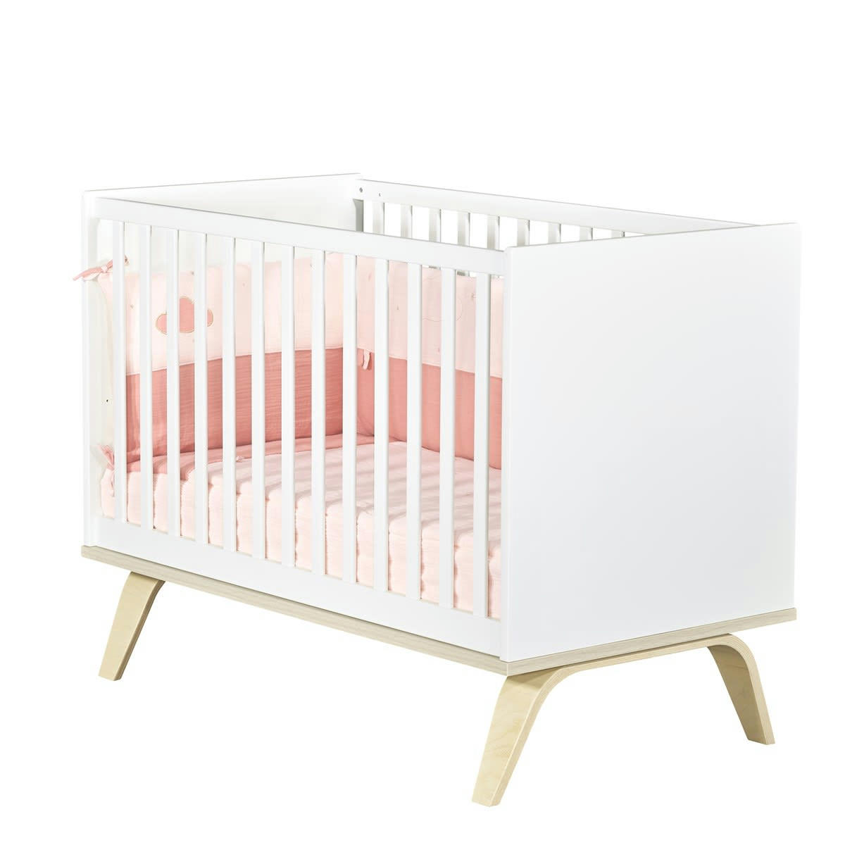 SERENA - Lit bébé 120X60cm en bois blanc