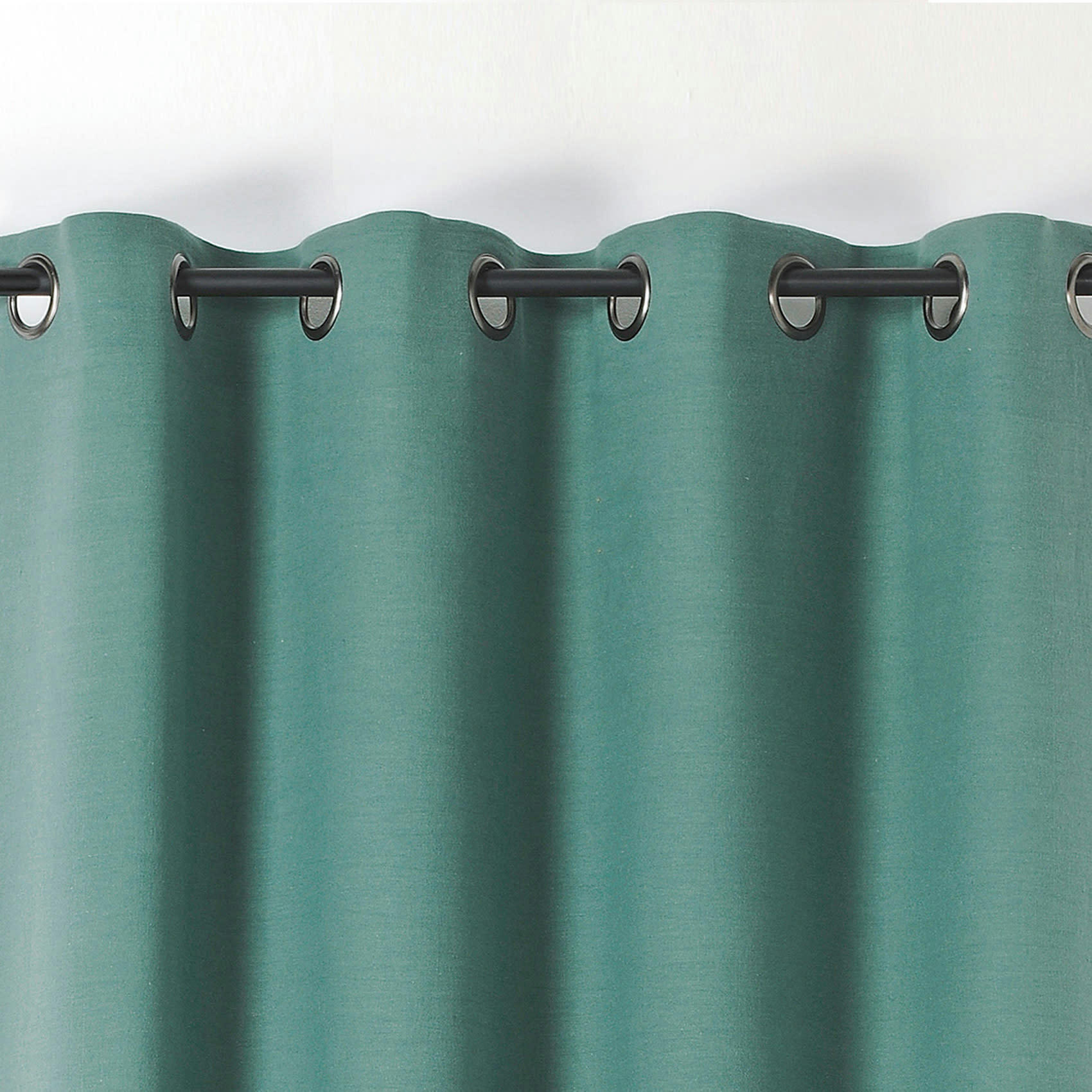 - Rideau en 100% lin libeccio bleu paon 135x255 cm