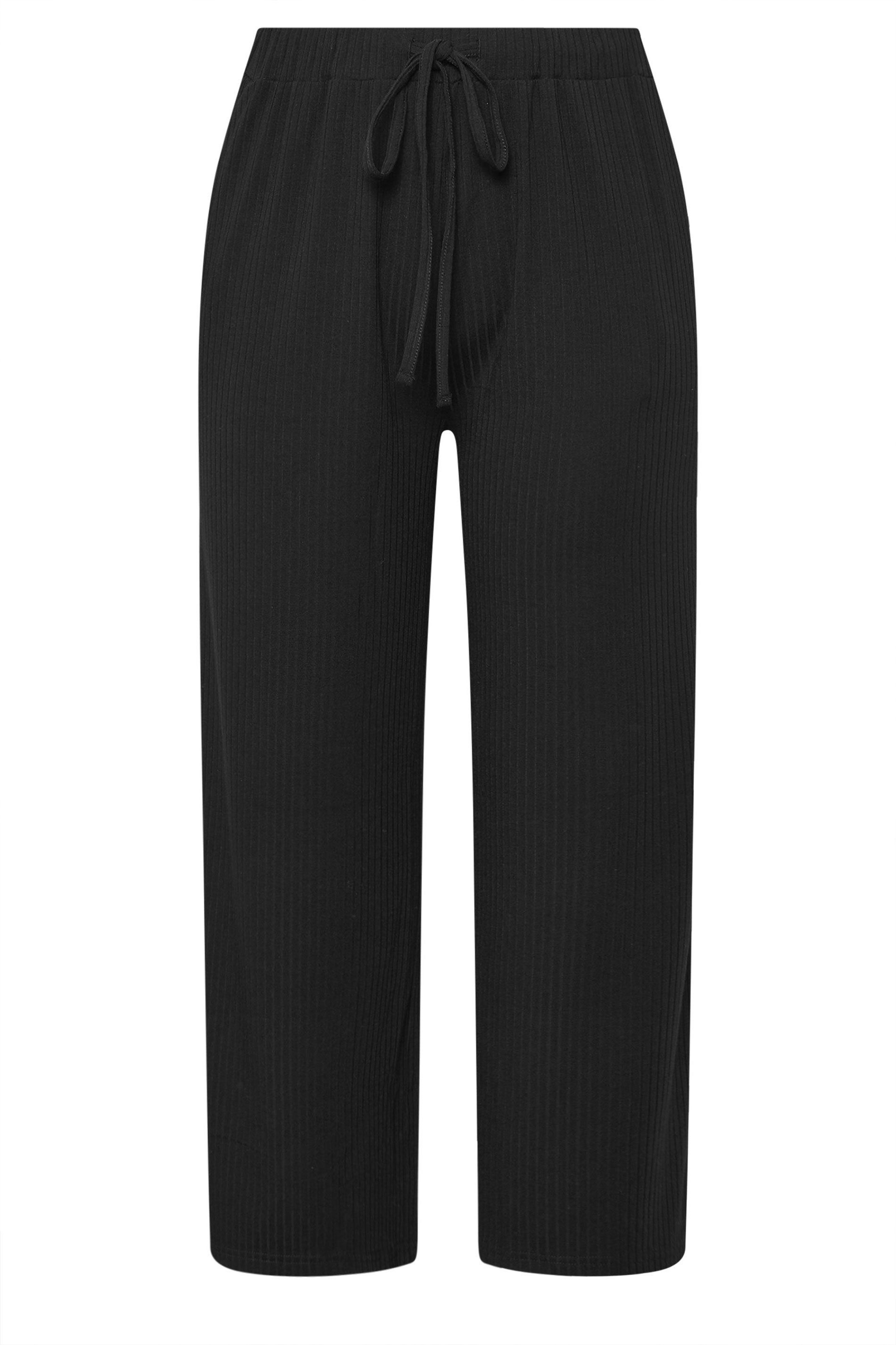 Yours Ribbed Wide Leg Trousers