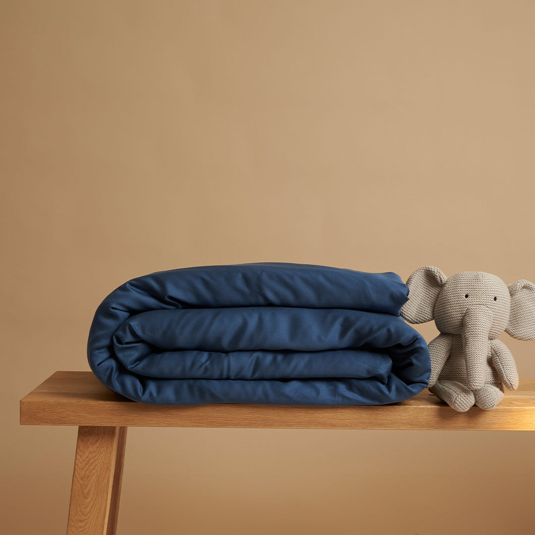 Coco & Cici - Tencel Sateen Dekbedovertrek 100 x 135 cm - 1 Persoons Beddengoed - Kinderbeddengoed - Lyocell - Hypoallergeen & Extra Zacht - Blauw