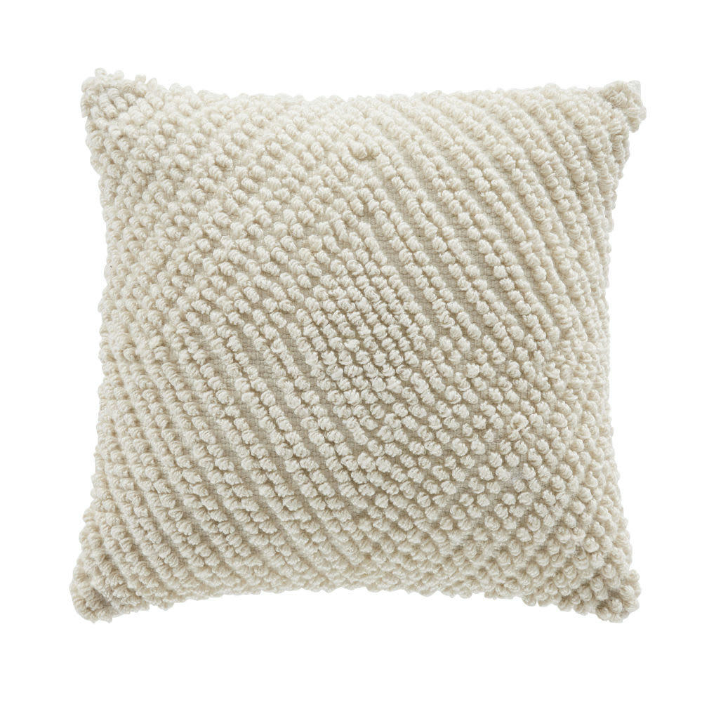 BALLANDE - Coussin en polyester recyclé écru 45x45
