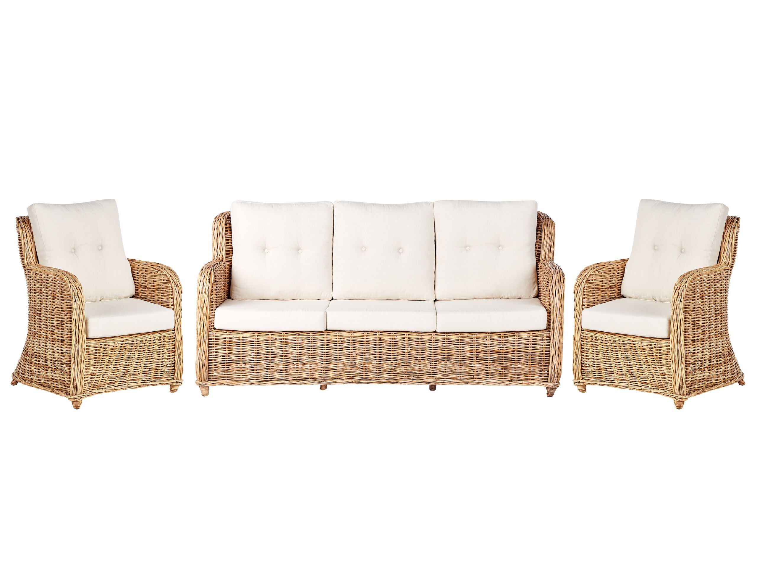 Zestaw mebli ogrodowych 5os rattan naturalny
