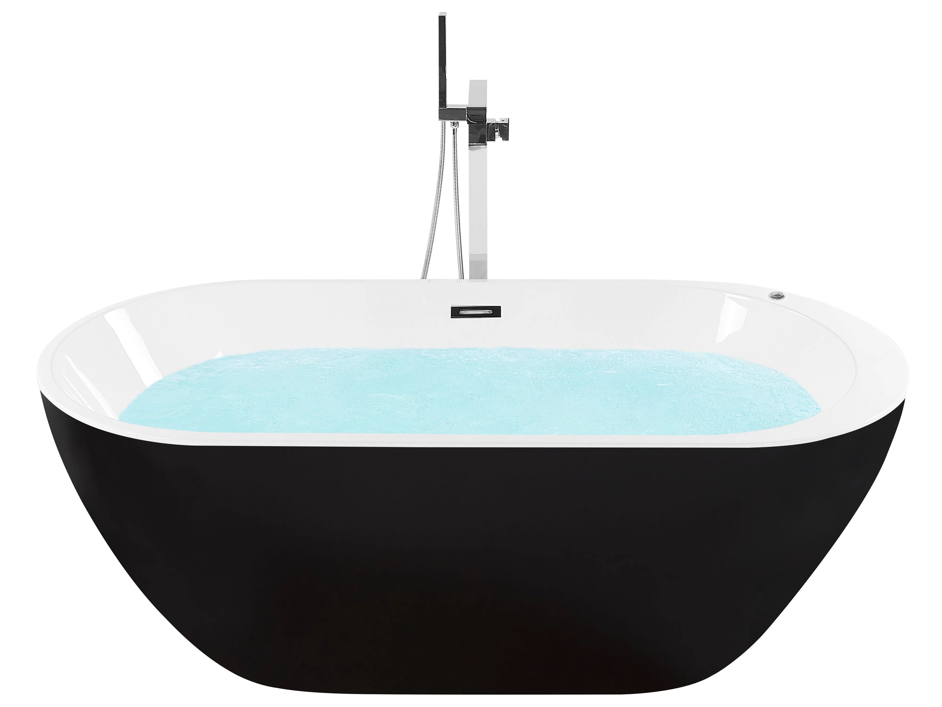 Freestanding Hot Tub with LED NEVIS 1700 x 800 mm Black