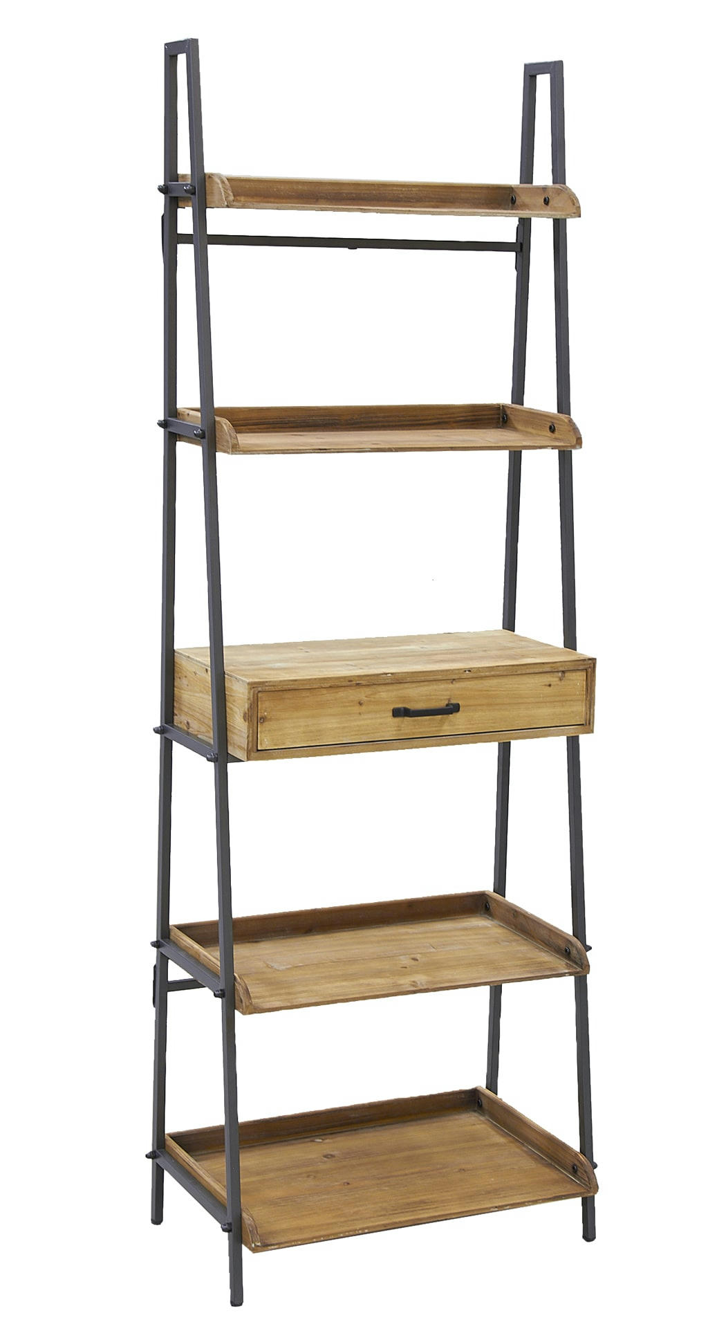 - Etagère en pin et métal 1 tiroir