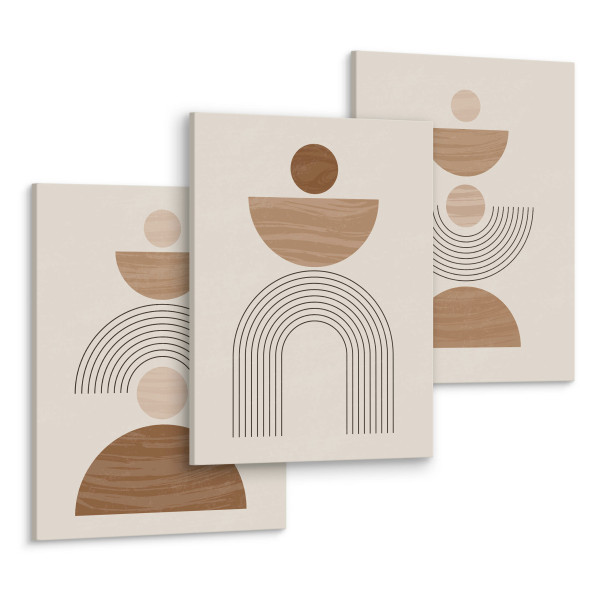 OBRAZY SET MINIMALISTYCZNY WZÓR STYL BOHO ABSTRAKCJA 90x40cm