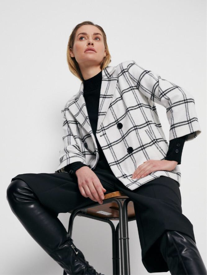 Jacket with Windowpane Checks