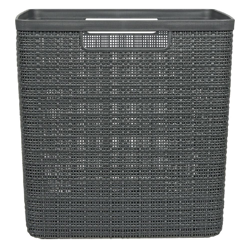 Panière Box Cube effet jute 17L 27x27x27cm gris