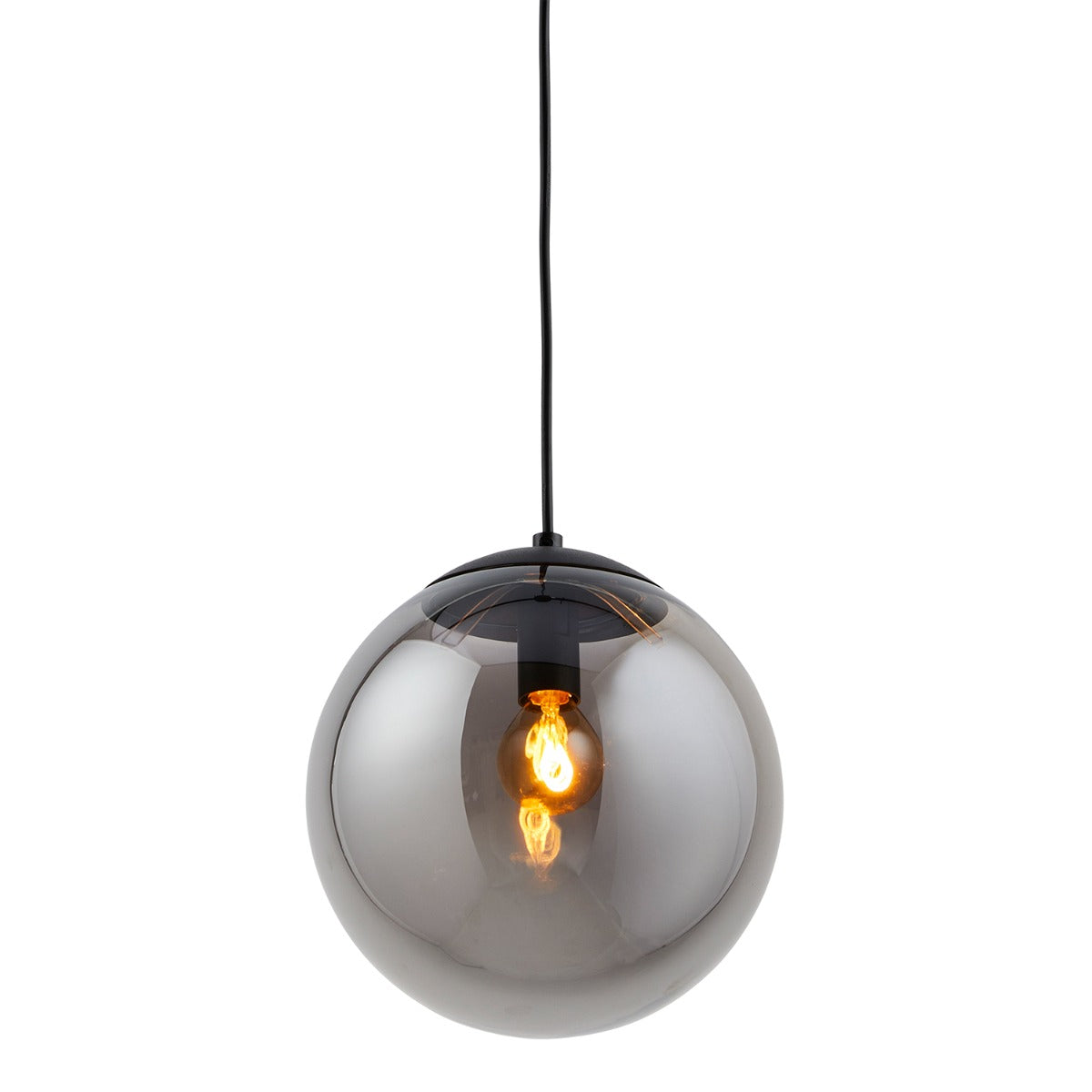 Lighto | Moderne hanglamp zwart met rookglas 20 cm Ø | Evie