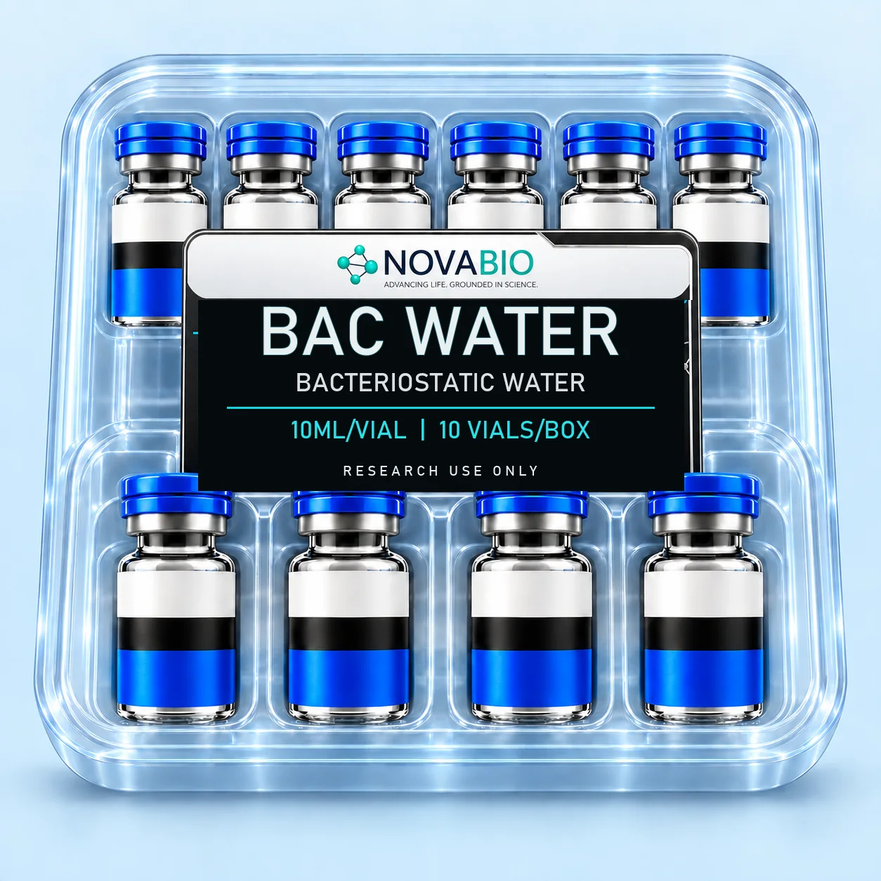 NOVABIO BAC Water 10ML per vial, 10 VIALS research product