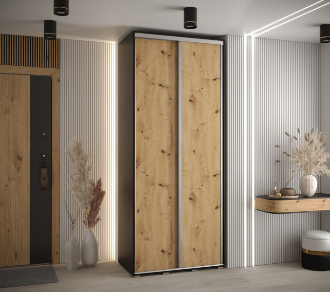 Szafa przesuwna 45 Cannes 1 120 czarny artisan srebrny