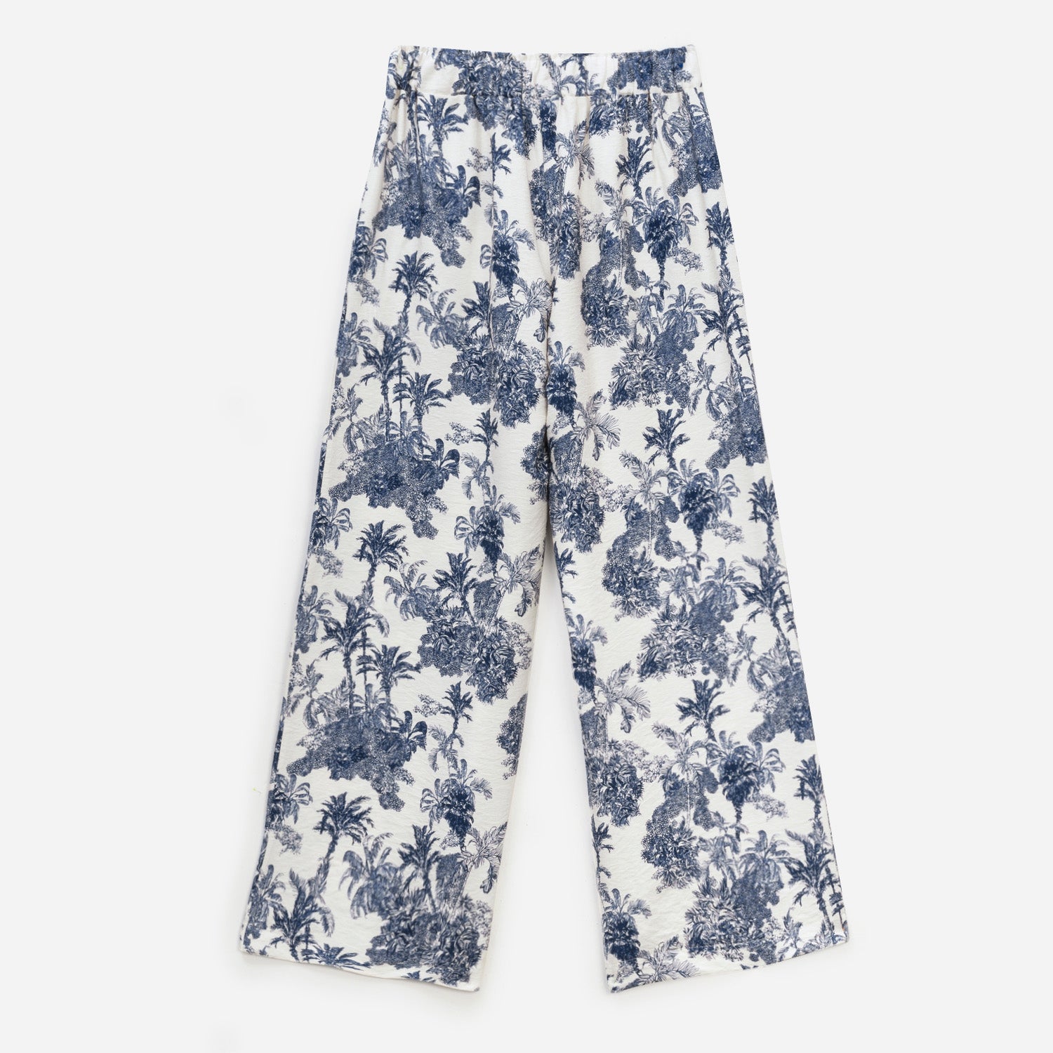 Pantalon TEXTO écru imprimé palmiers