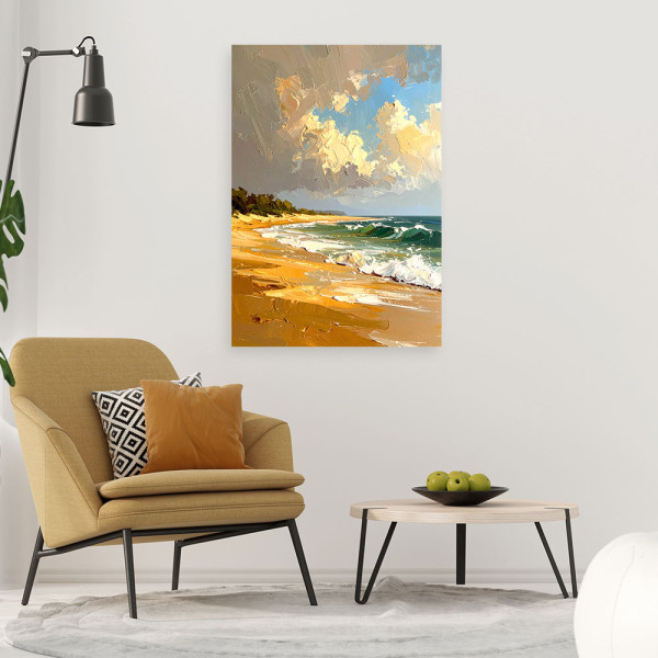 Feeby Obraz do salonu, Krajobraz Morze Plaża efekt farby olejnej 40x60