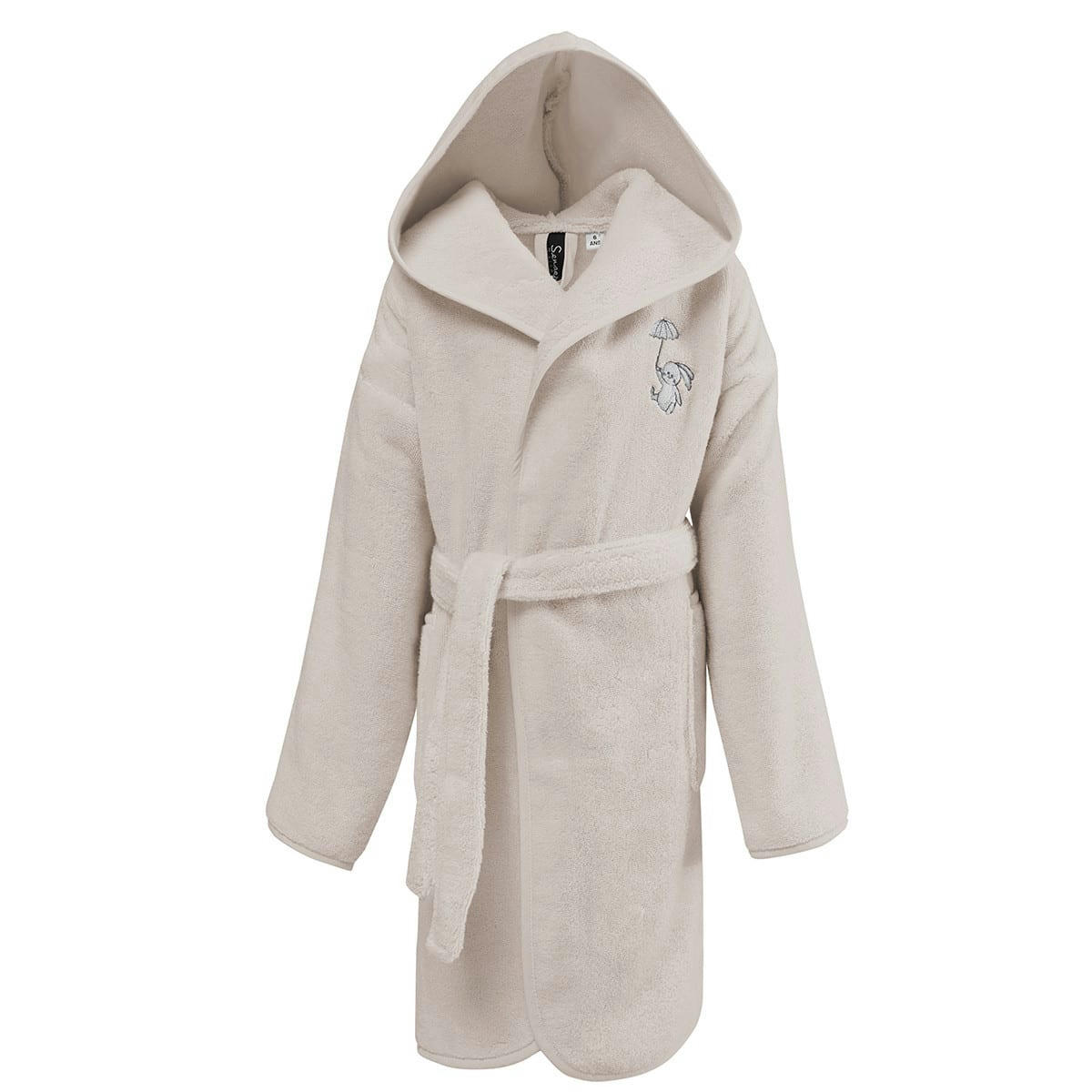 BABY SOFT RAIN RABBIT - Peignoir enfant en coton peigné zéro twist  blanc cassé 06 ans