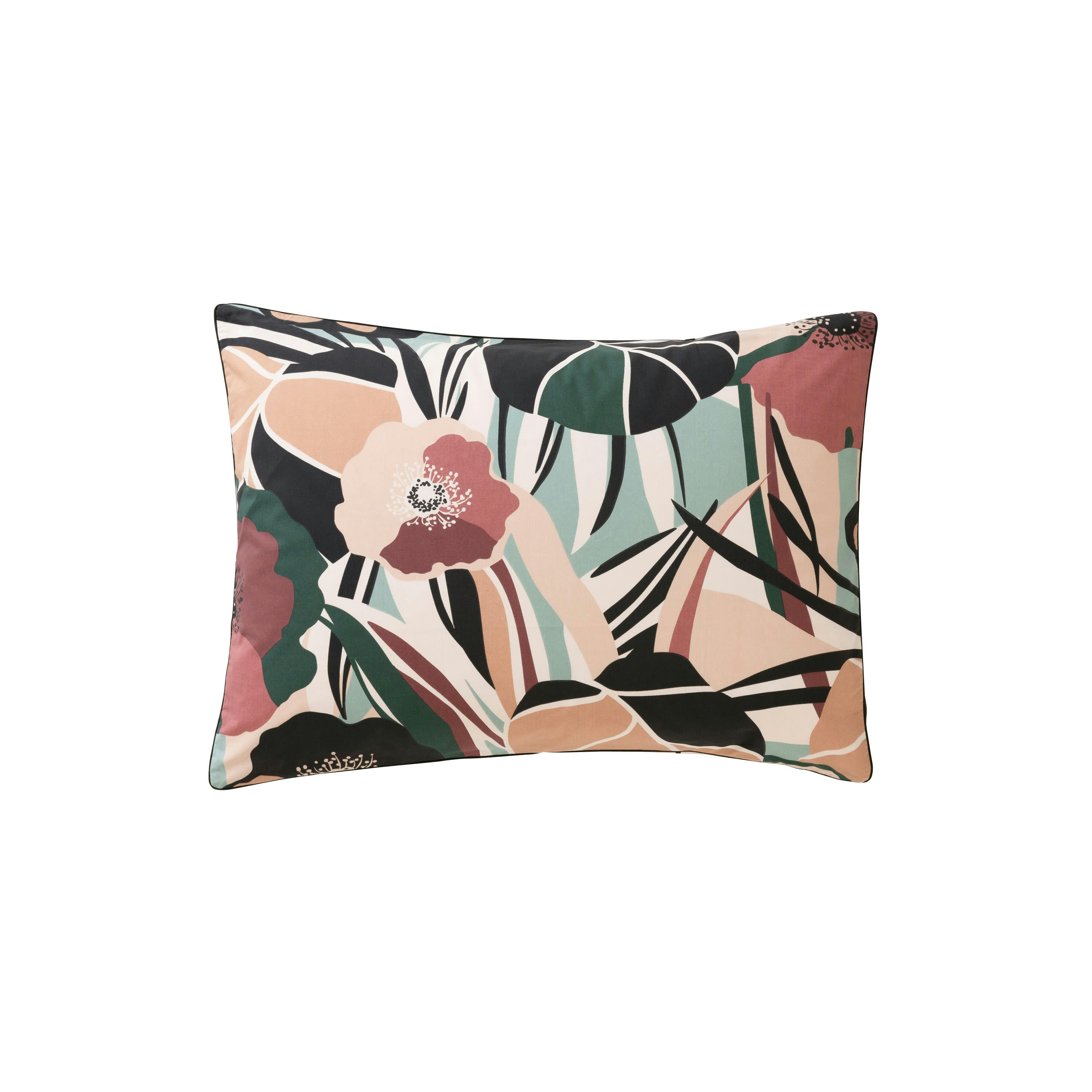 GISELE - Taie d'oreiller rectangulaire imprimé rose 50 x 70 cm