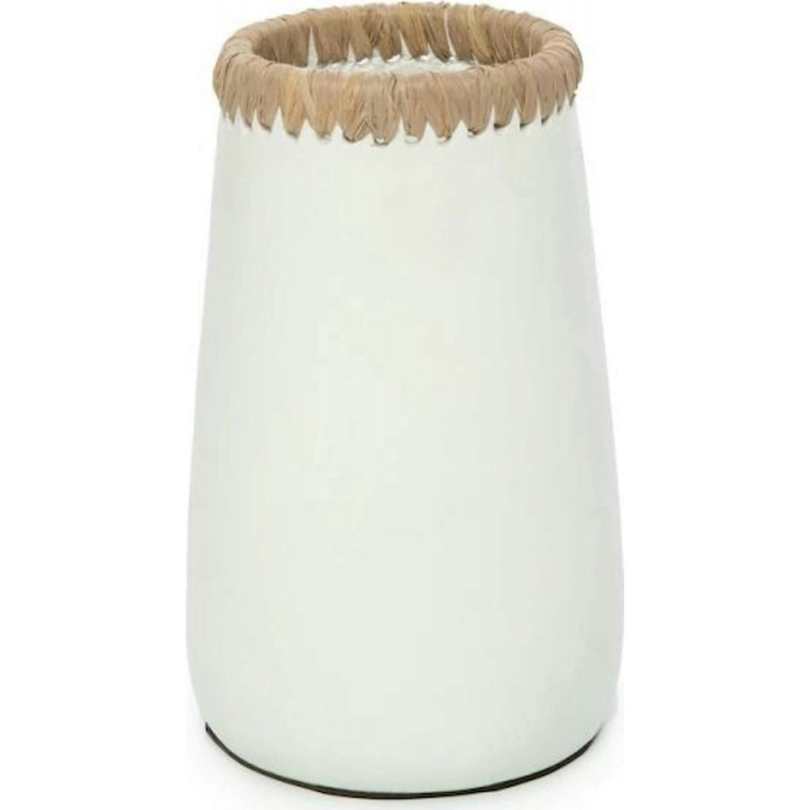 BALI BAZAR - Vase Raphia Blanc
