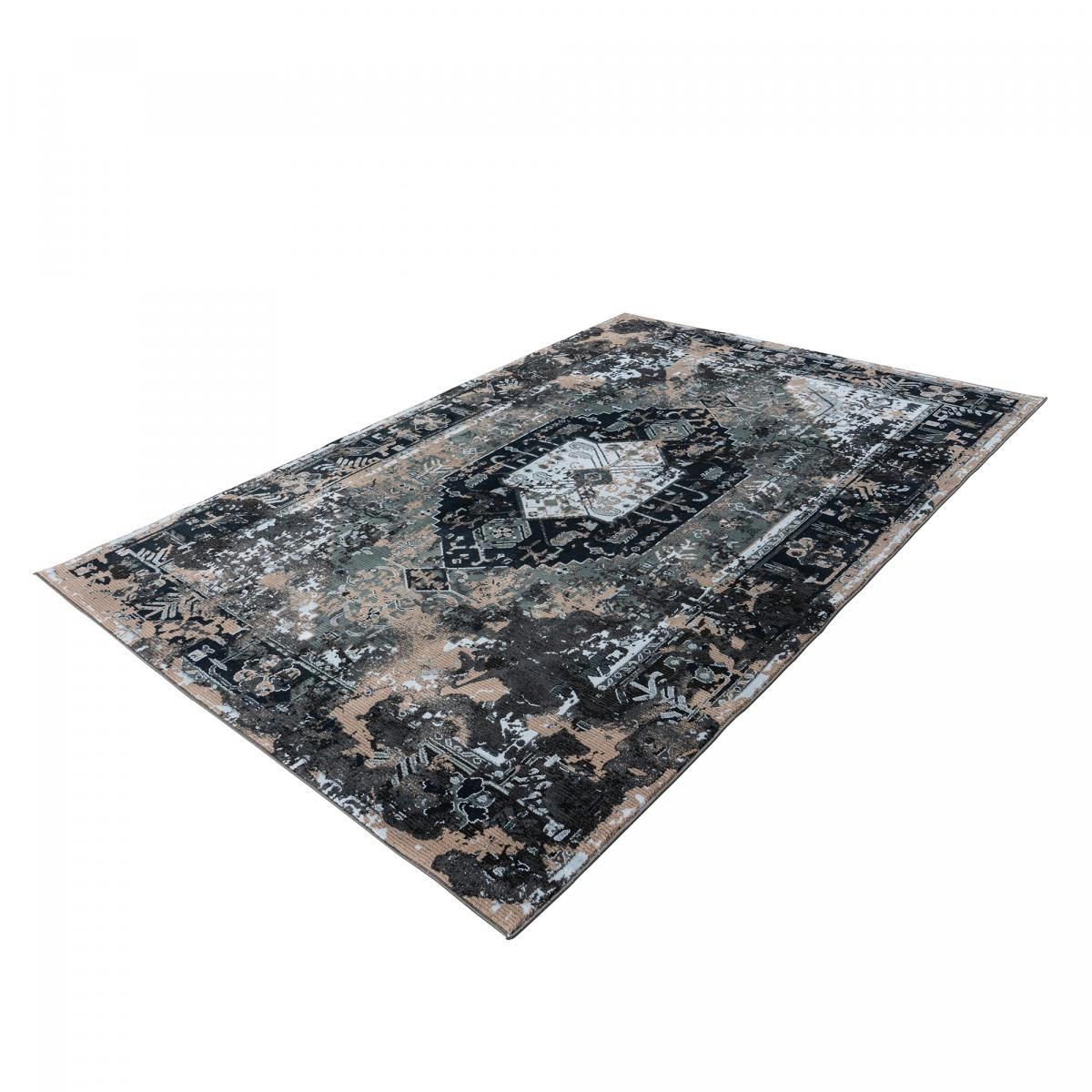 PLASTIQUE RECYCLÉ RECYCLABLE 7 LL - Tapis salon noir 80x150