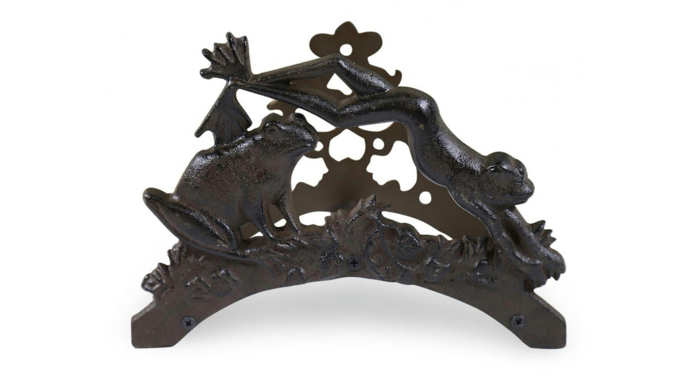 - Support Tuyau Arrosage Fonte Marron 24.5x14x19cm