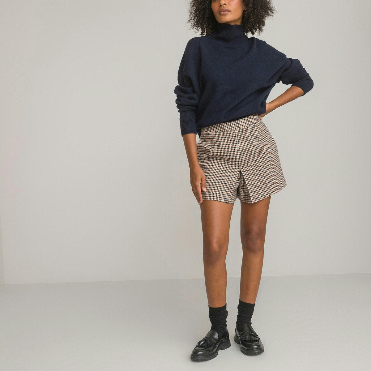 Short jupe, imprimé à carreaux
