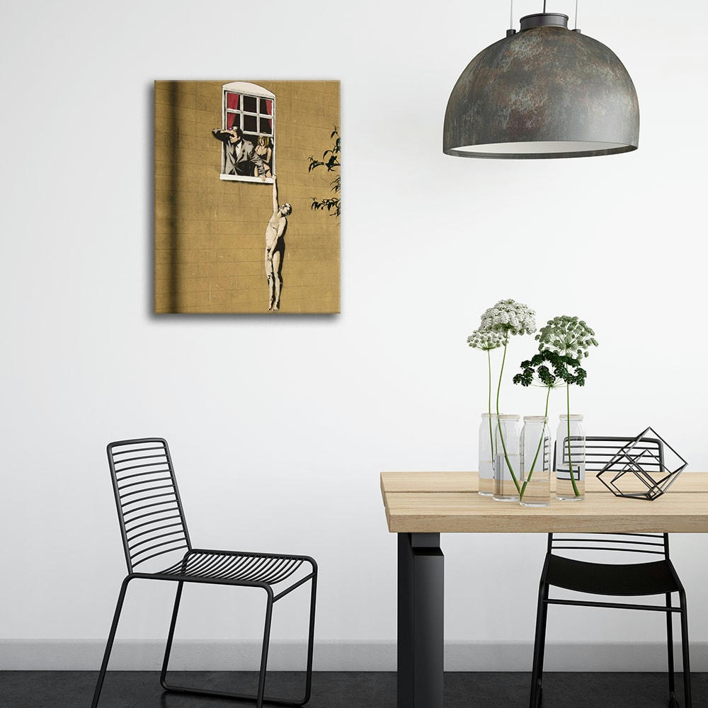 - Tableau impression sur toile amoureux, Banksy 60x80cm