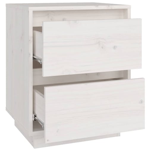 NNEVL Bedside Cabinets 2 pcs White 40x35x50 cm Solid Wood Pine